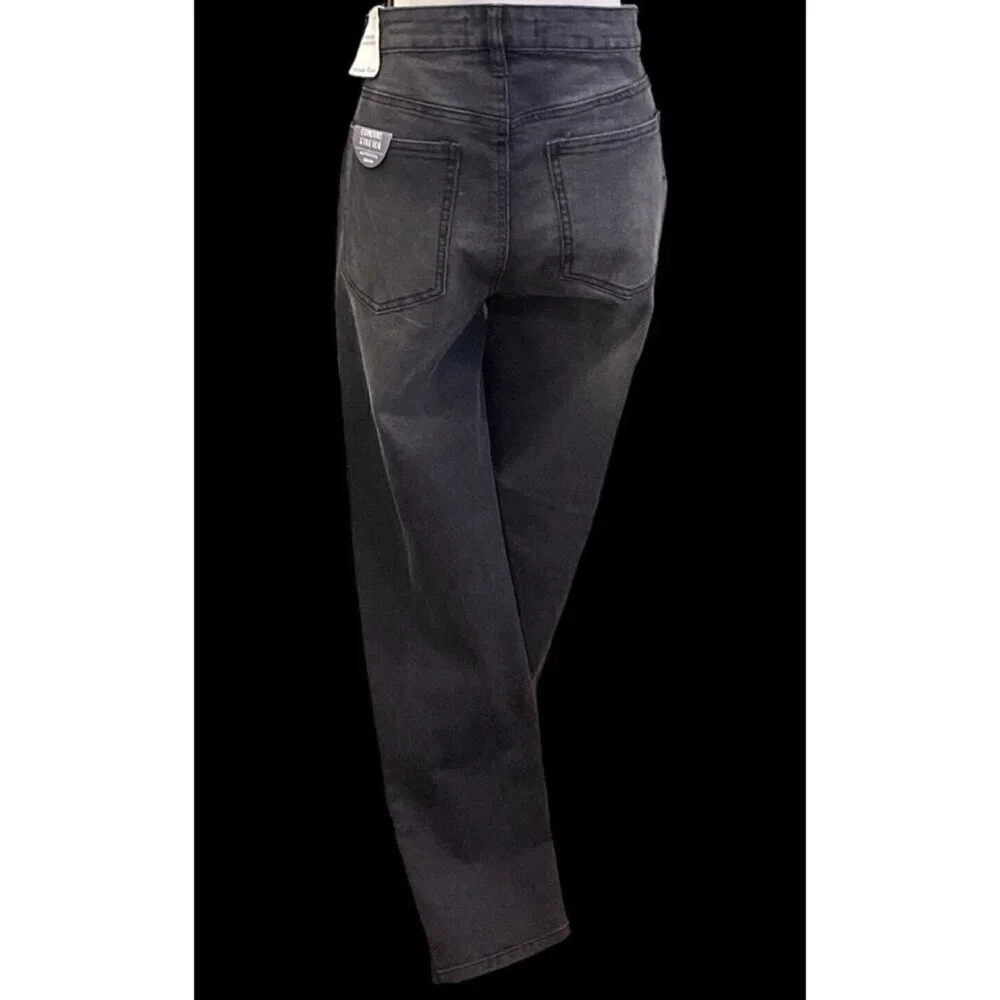Indigo Rising Womens High Rise Slim Straight Denim Jeans Jr Size 13/31  Black - Picture 7 of 16